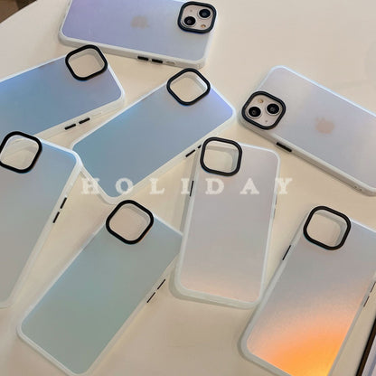 Gradient transparent frosted case suitable for iPhone